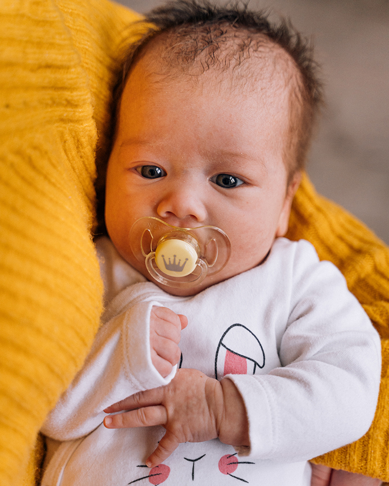 baby with pacifier